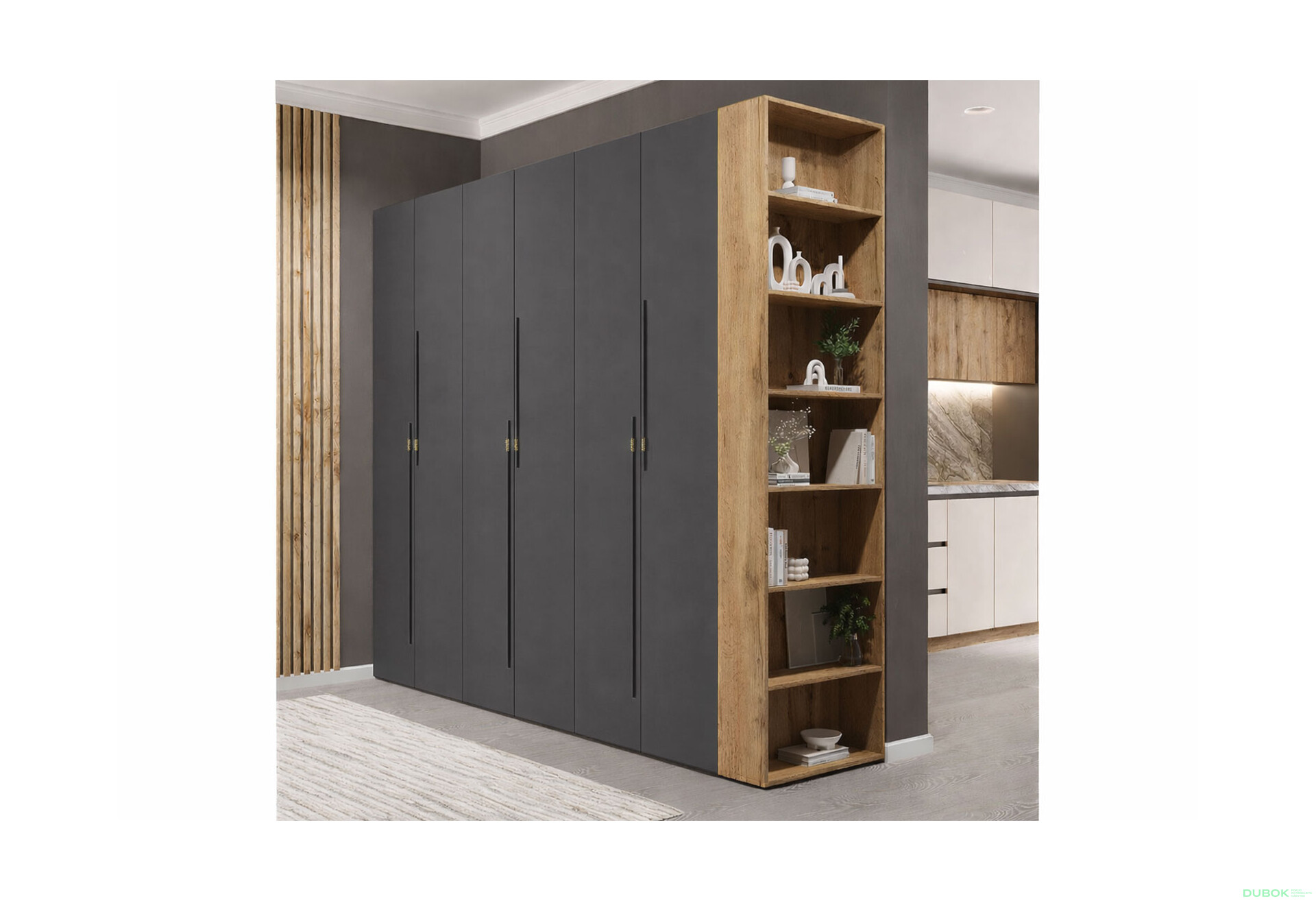 Fotografie 2 - Skříň 6D 240 cm dub appalačský / grafit Space