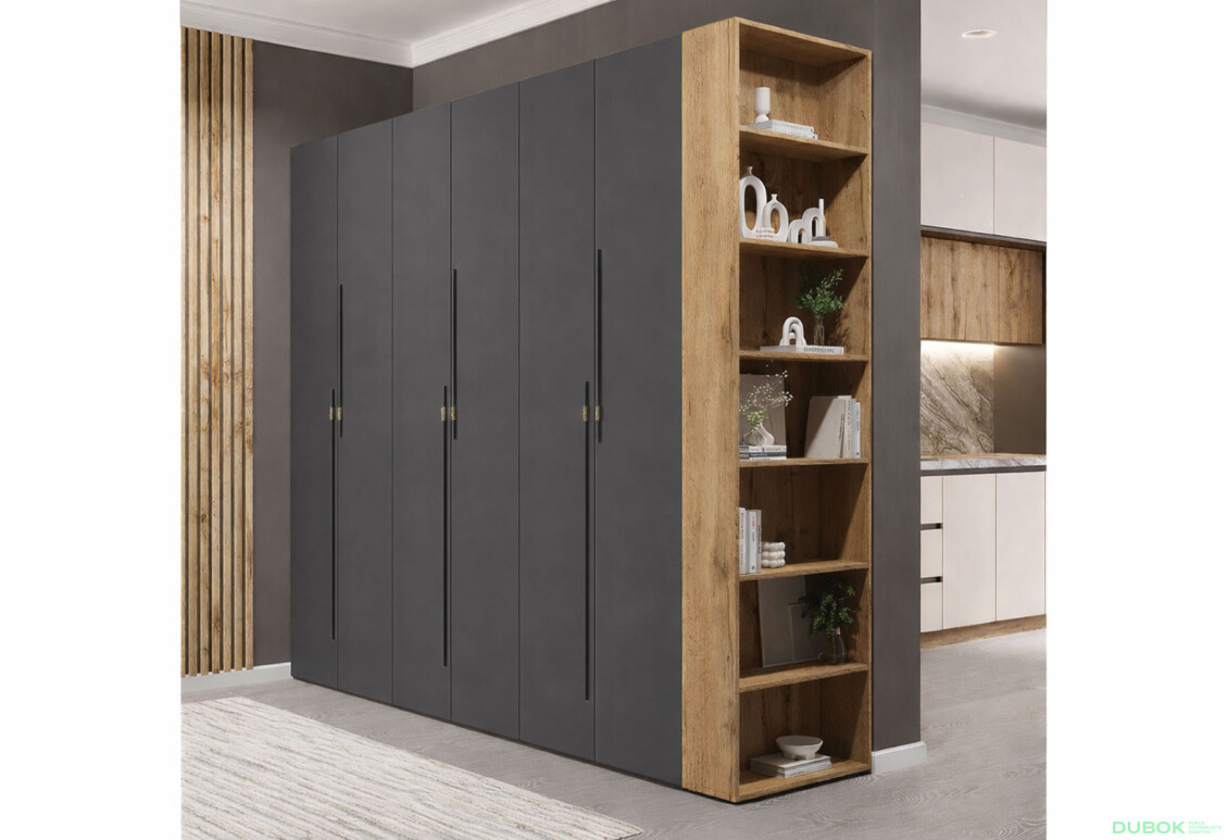 Fotografie 2 - Skříň 6D 240 cm dub appalačský / grafit Space