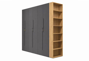 Skříň 6D 240 cm dub appalačský / grafit Space