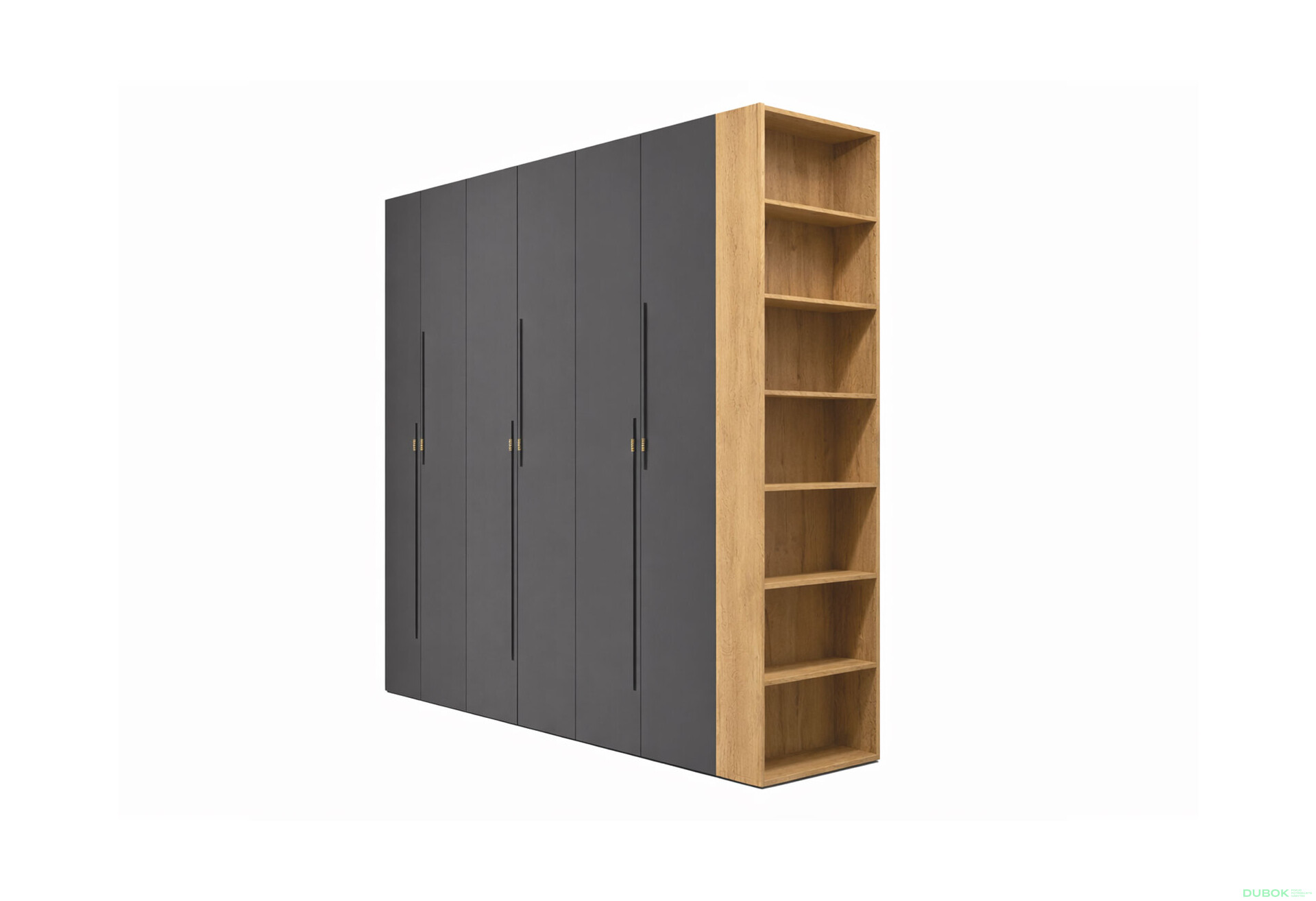 Fotografie 1 - Skříň 6D 240 cm dub appalačský / grafit Space