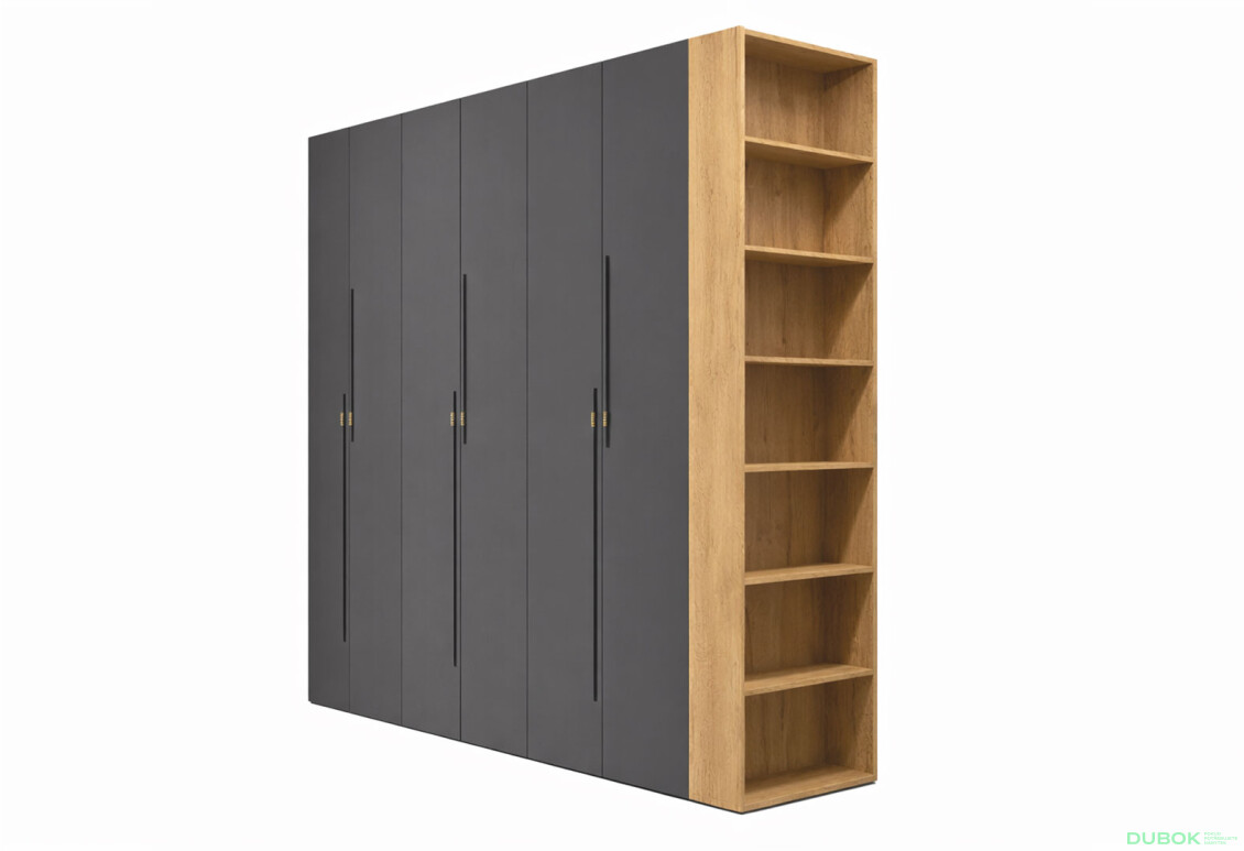 Skříň 6D 240 cm dub appalačský / grafit Space