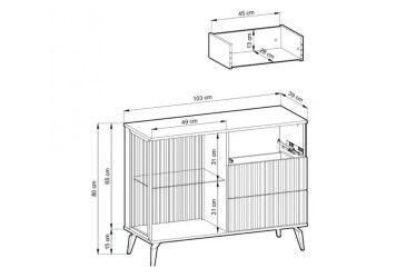 Komoda KSZ-103 ořech / kašmír Vici