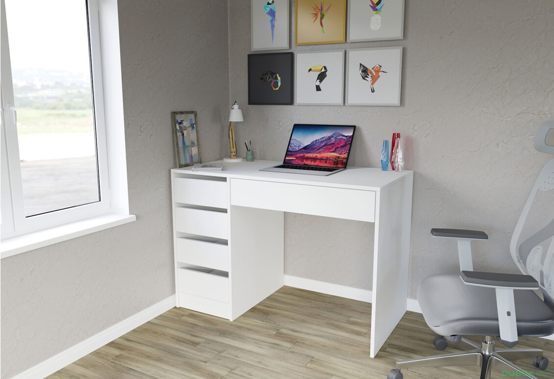 Fotografie 2 - Psací stůl s levou montáží Profi 110 cm bílý