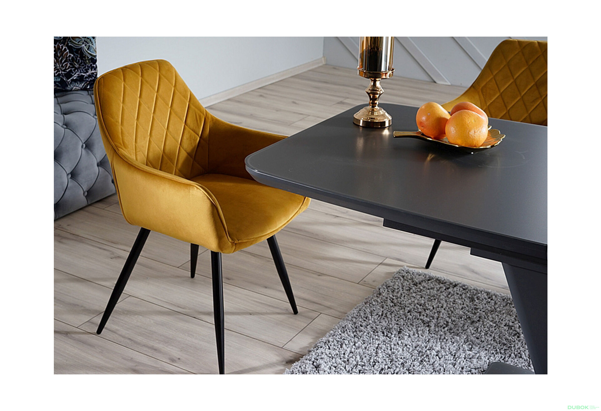 Fotografie 5 - Židle Linea Velvet karí Bluvel 68, kov černá matná