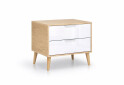 Fotografie 1 - Noční stolek 2šx lesklá bílá / dub cremona Olivia