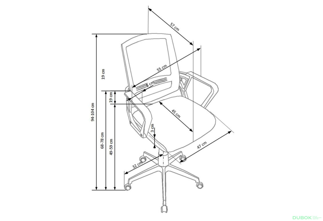 Fotografie 3 - Otočné křeslo Ascot czarny / popielaty / biały