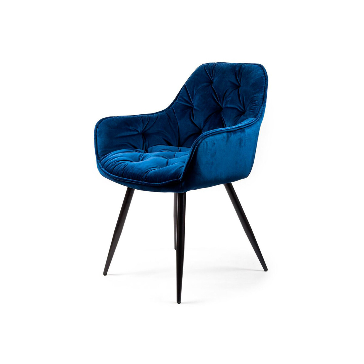 

Židle Cherry Velvet tmavě modrá Bluvel 86, matná černá kov