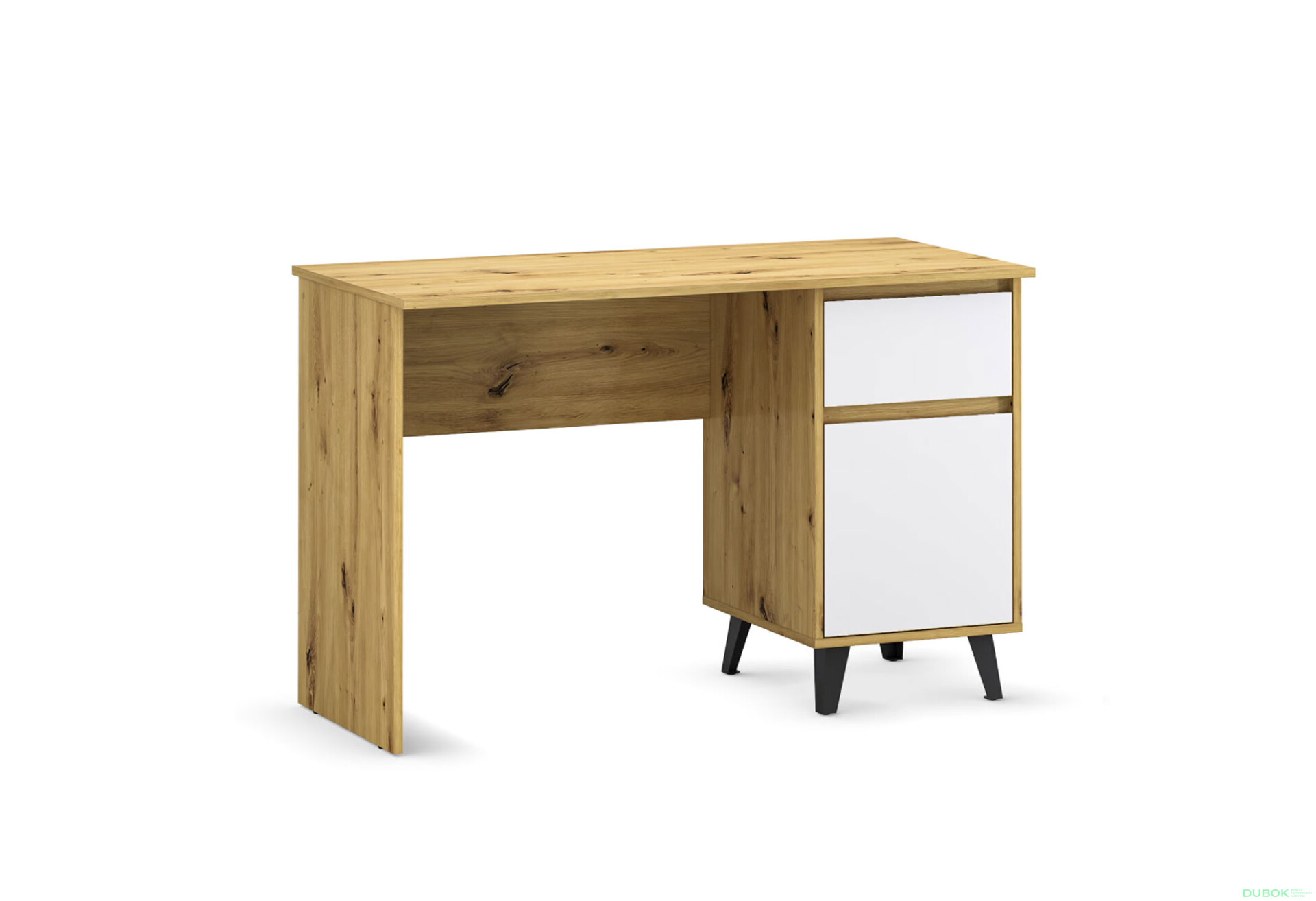 Fotografie 3 - Psací stůl BORG 1d1s/120 dub artisan / bílý