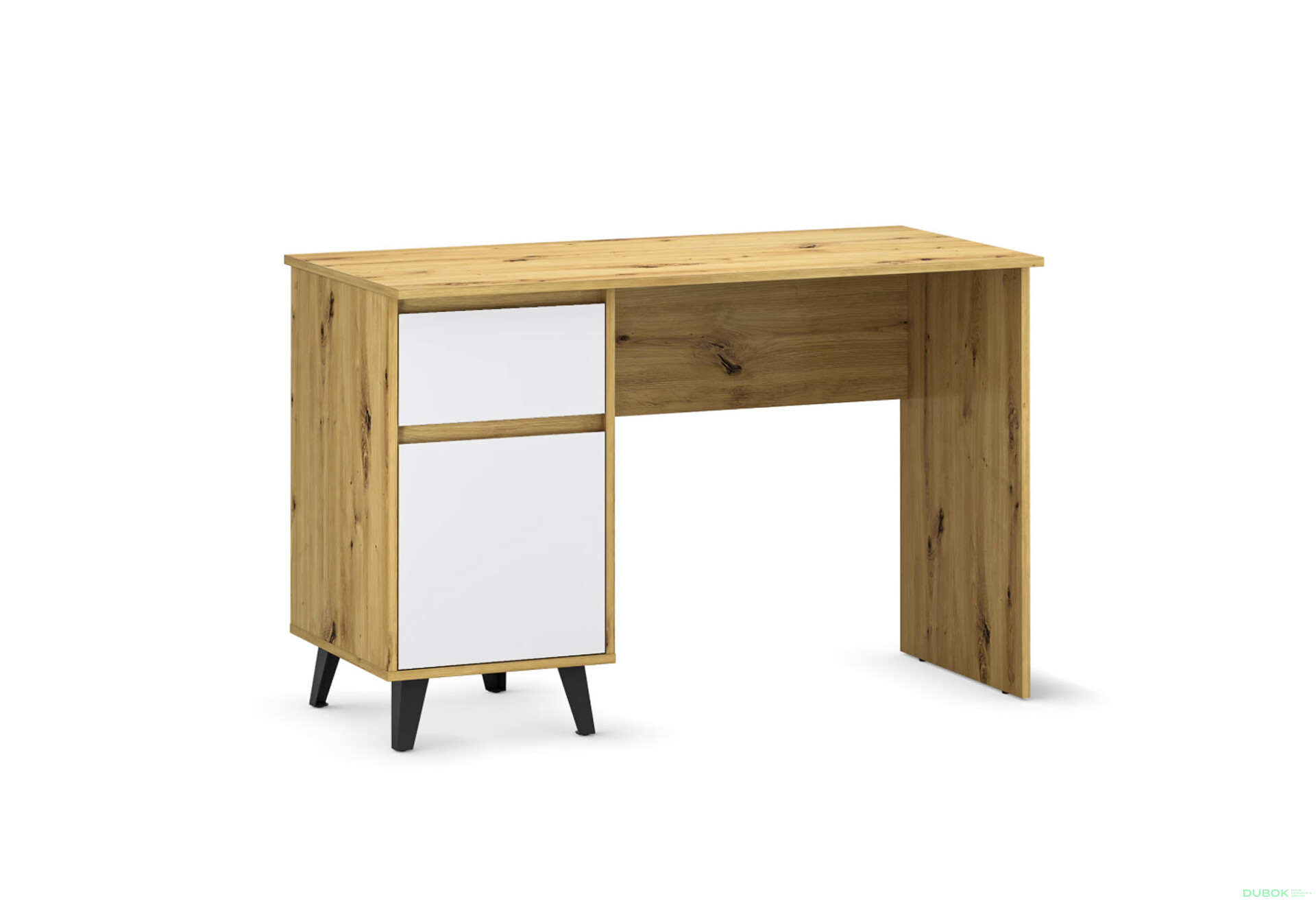 Psací stůl BORG 1d1s/120 dub artisan / bílý - Fotografie 1 Fotografie 1 - Psací stůl BORG 1d1s/120 dub artisan / bílý