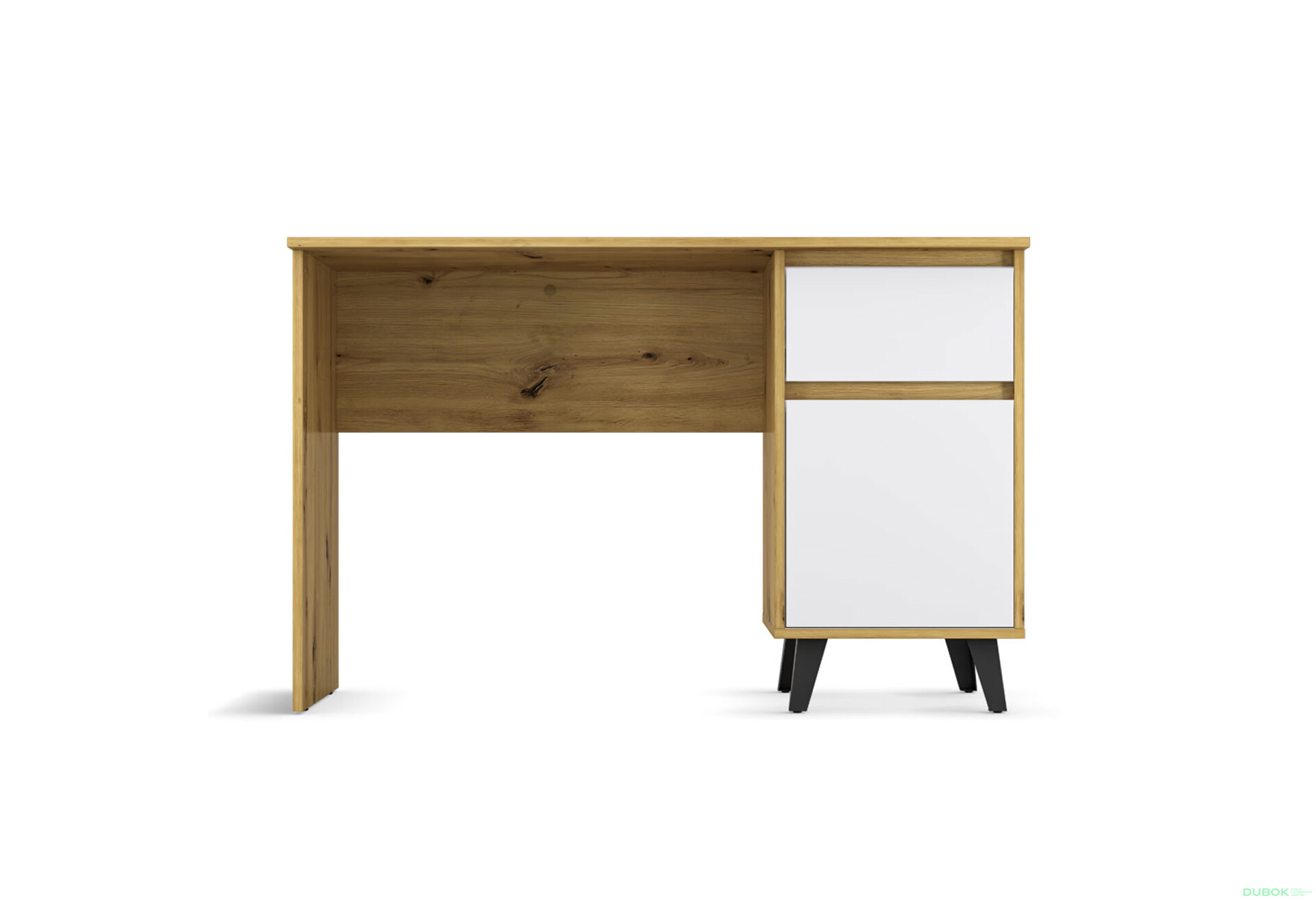 Fotografie 4 - Psací stůl BORG 1d1s/120 dub artisan / bílý