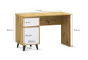 Psací stůl BORG 1d1s/120 dub artisan / bílý - Fotografie 6 Fotografie 6 - Psací stůl BORG 1d1s/120 dub artisan / bílý