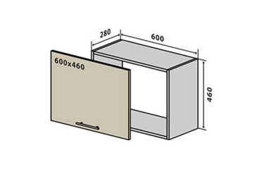 V50 horní skříňka nad digestoř 60 Interno Gloss