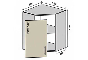 V14 Rohová skříňka 1D Interno Gloss