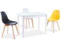 Fotografie 1 - Stůl Diego I 105x65 bílý mat + 3 židle Moris PP černý, bílý, žlutý