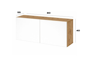 Fotografie Nástavec na skříň 80 cm dub apalačský / nymphaea alba