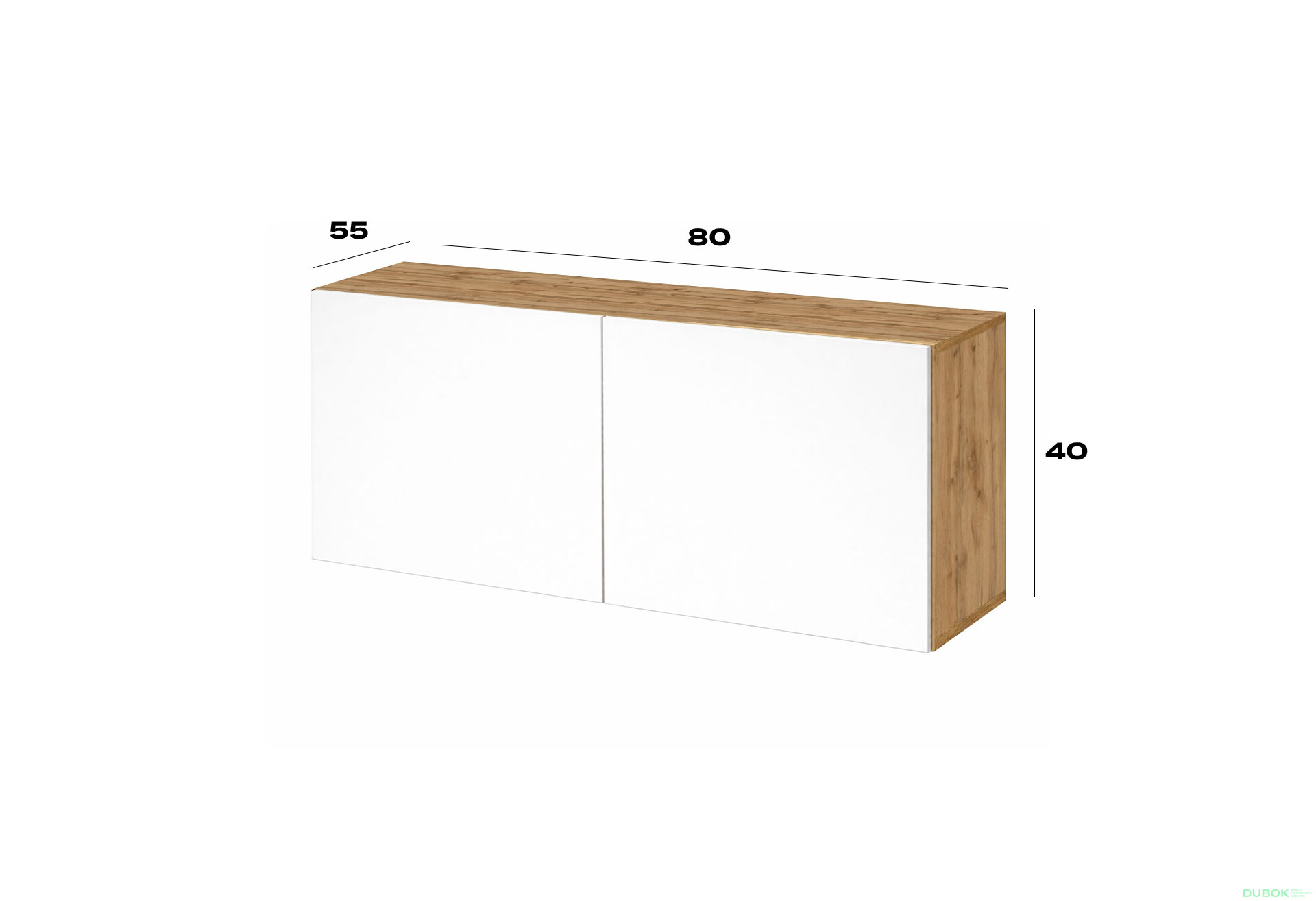 Fotografie 2 - Nástavec na skříň 80 cm dub apalačský / nymphaea alba Space