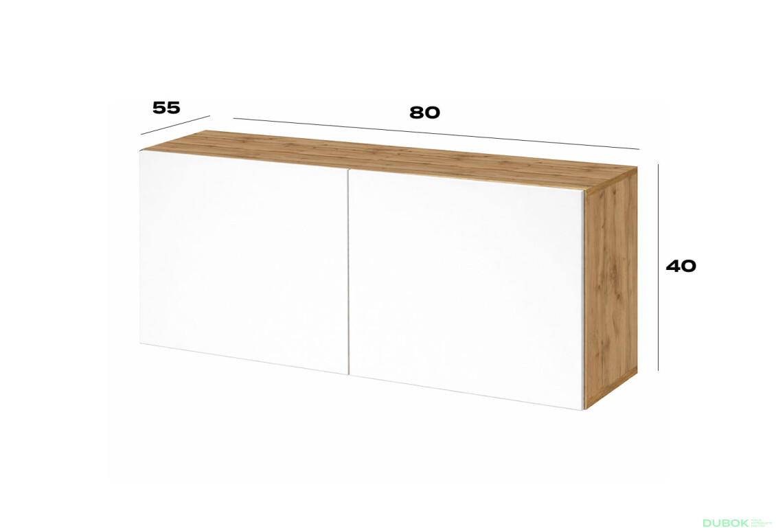 Fotografie 2 - Nástavec na skříň 80 cm dub apalačský / nymphaea alba Space