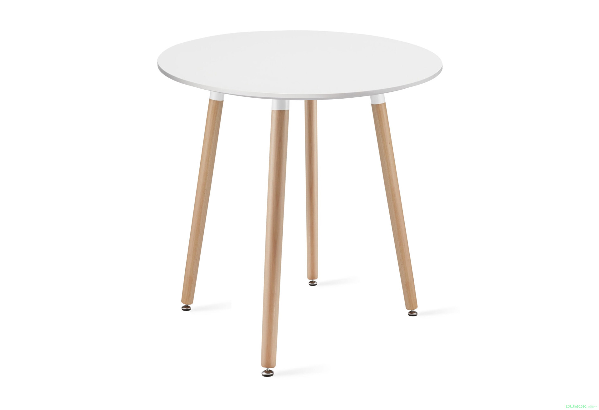 Fotografie 1 - Stůl KAMI Kulatý 60cm - bílý / přírodní nohy