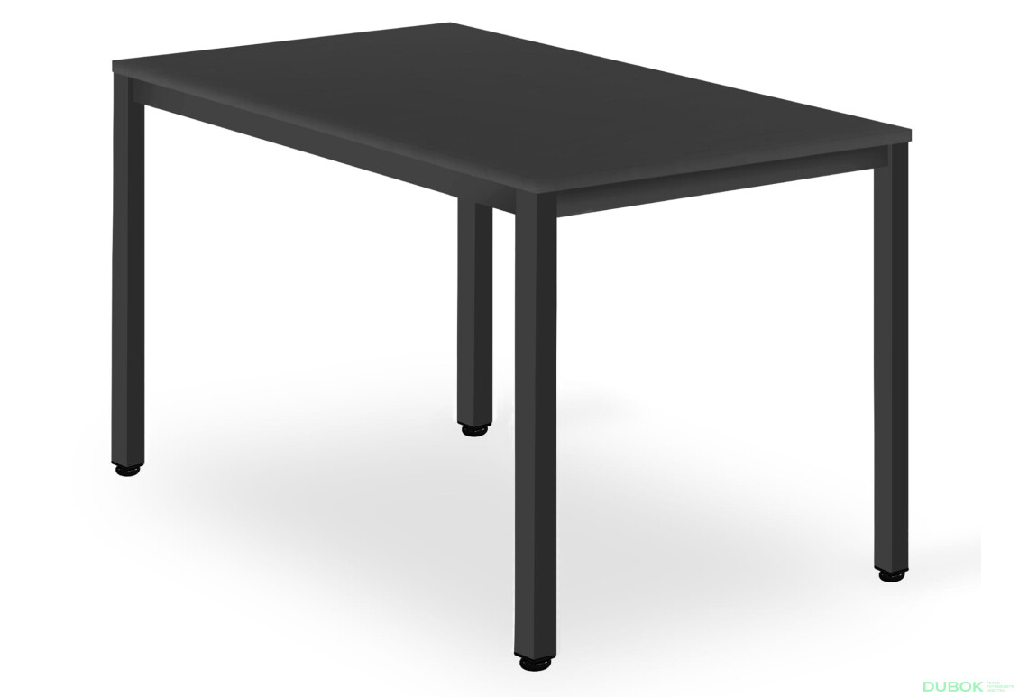 Stůl TESSA 120 cm x 60 cm - černý / černé nohy