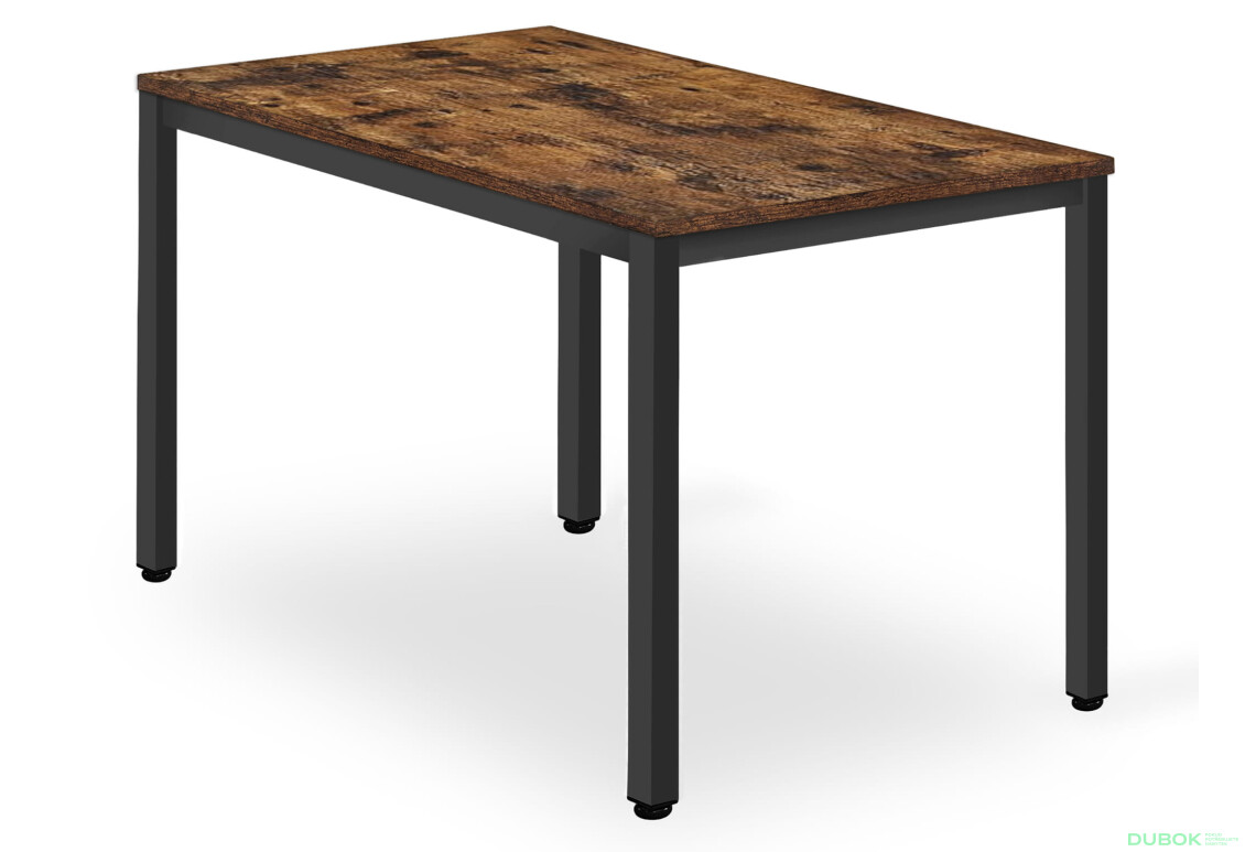 Stůl TESSA 120 cm x 60 cm - rustikální / černé nohy