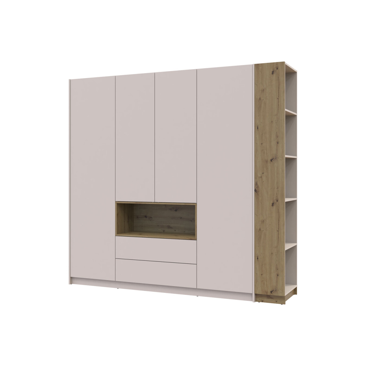 

Skříň Dale 4D + Regál otevřený Kašmír/Dub artisan/Kašmír