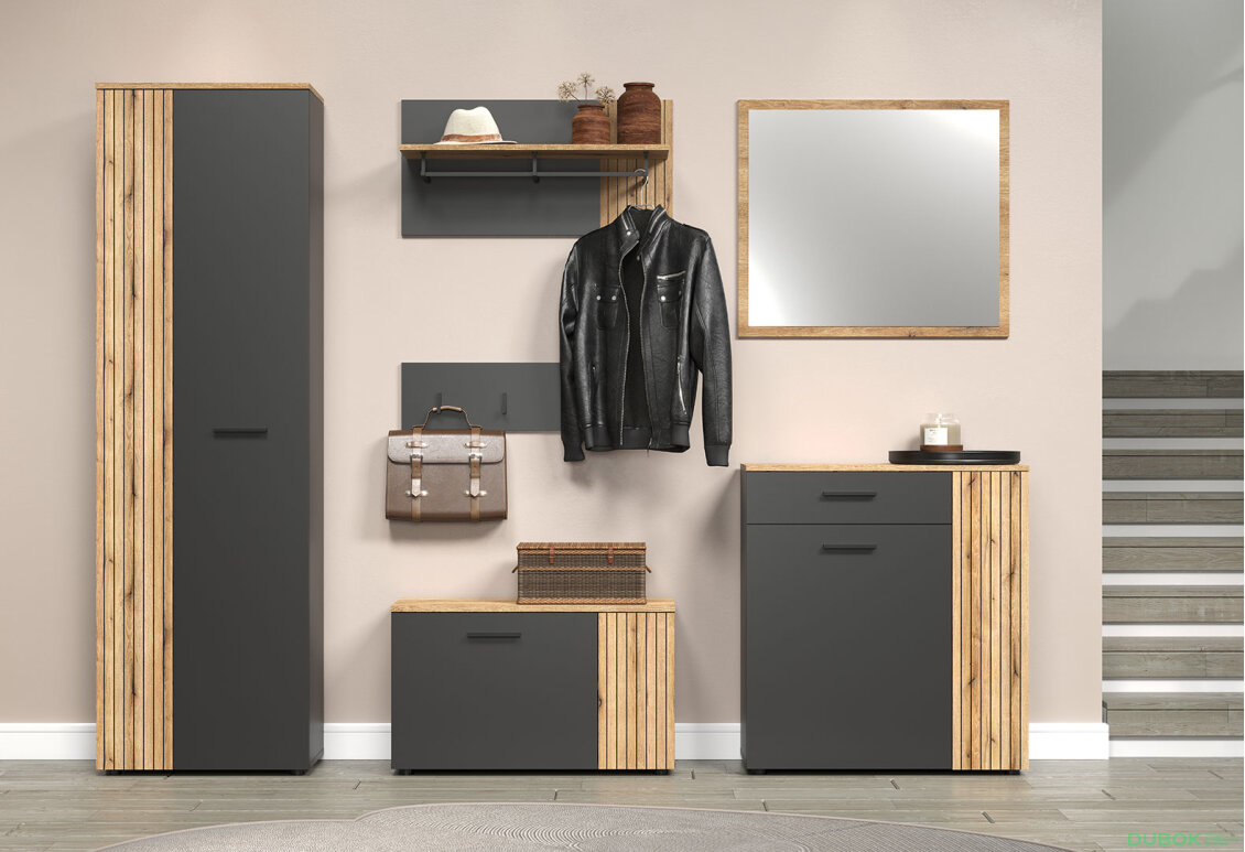 Fotografie 3 - Série do předsíně Esteban grafit / dub evok