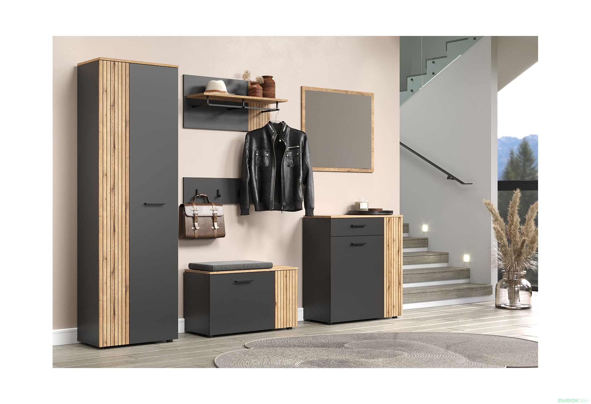 Fotografie 2 - Série do předsíně Esteban grafit / dub evok