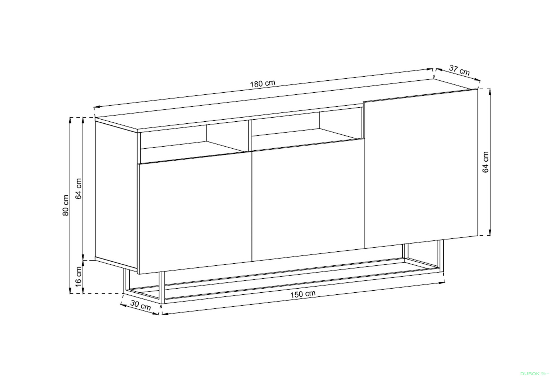 Komoda EK180 grafit Enjoy - Fotografie 2 Fotografie 2 - Komoda EK180 grafit Enjoy