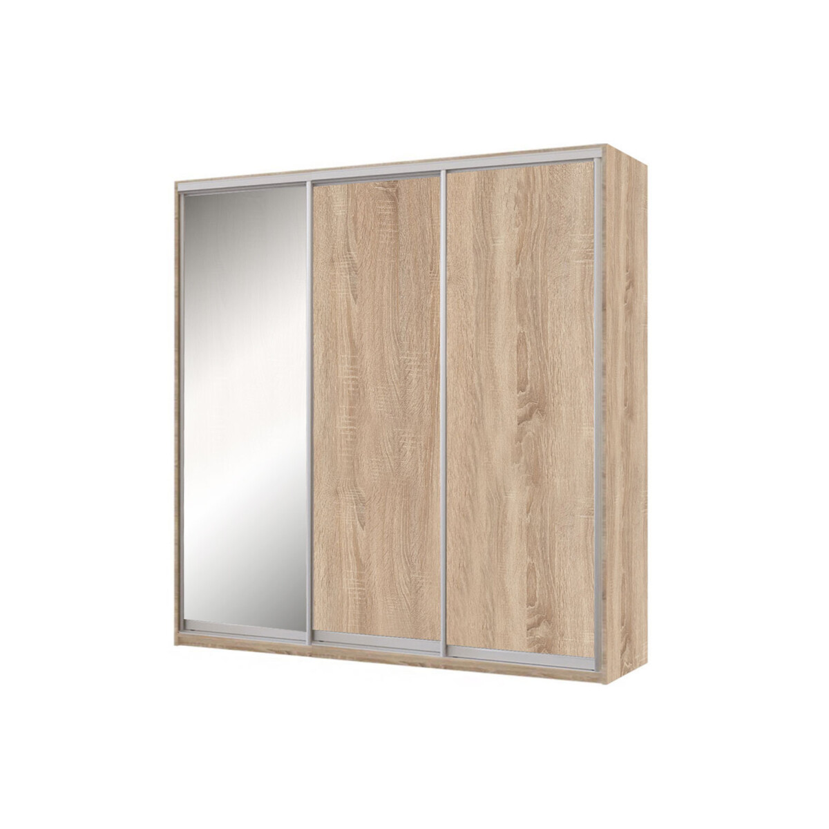 

Skříň s posuvnými dveřmi Komforto 2 DTD + 1 zrcadlo 180x240x60 cm Dub sonoma