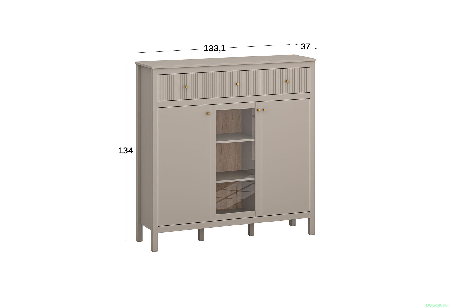 Fotografie 3 - Komoda 2d1w3s (G) taupe Kleo
