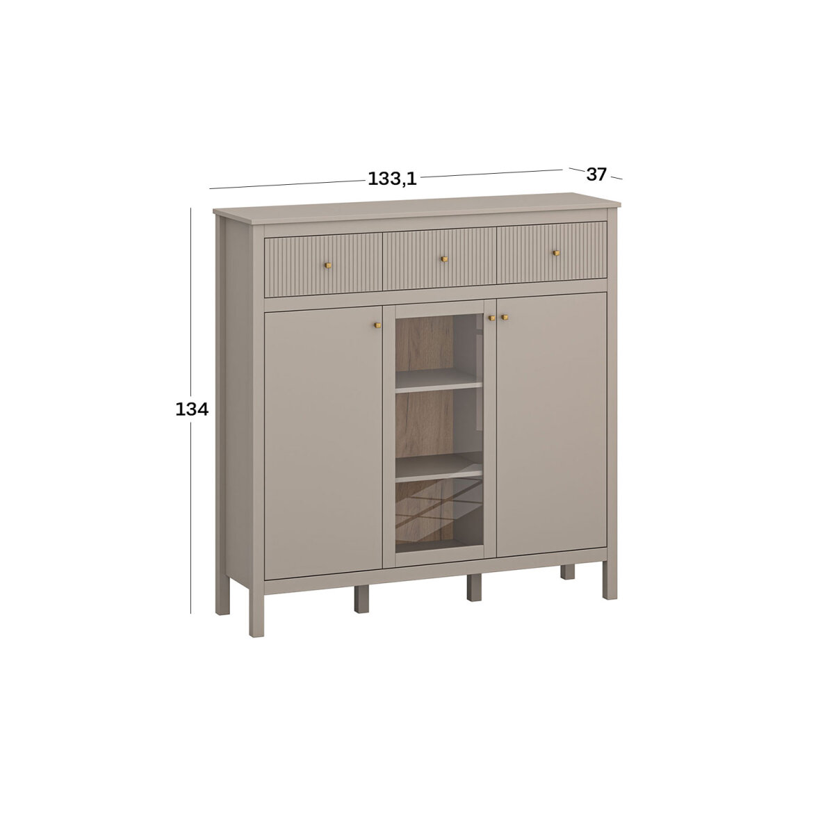 Komoda 2d1w3s (G) taupe Kleo (obrázek 3)