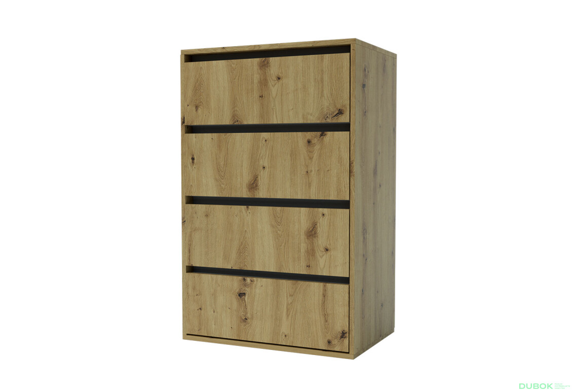 Komoda Idea K 1000/600/4š dub artisan / šedý grafit