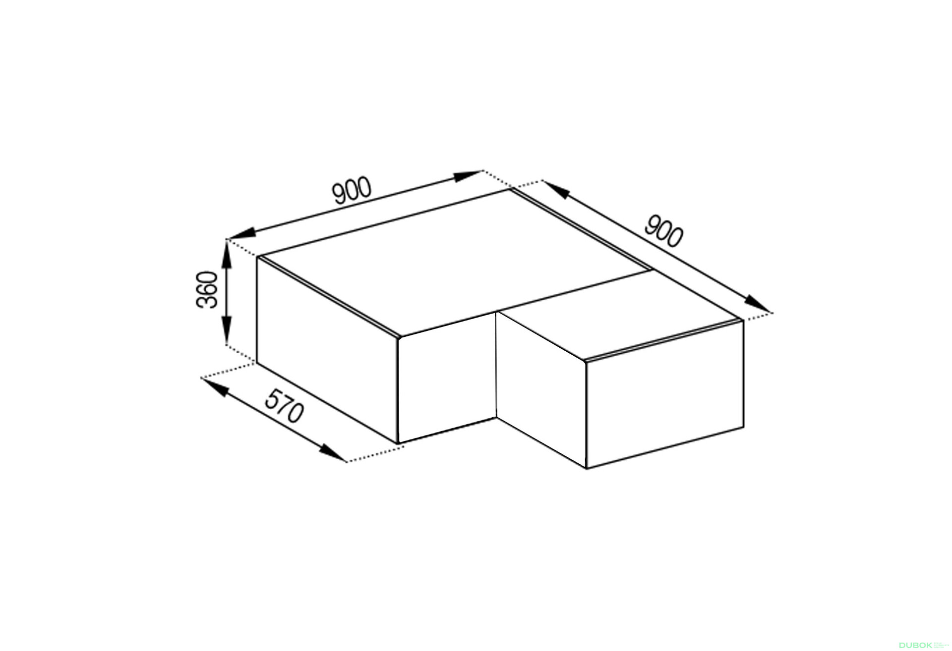 Fotografie 1 - Korpus N 90x90 přímý roh (570)
