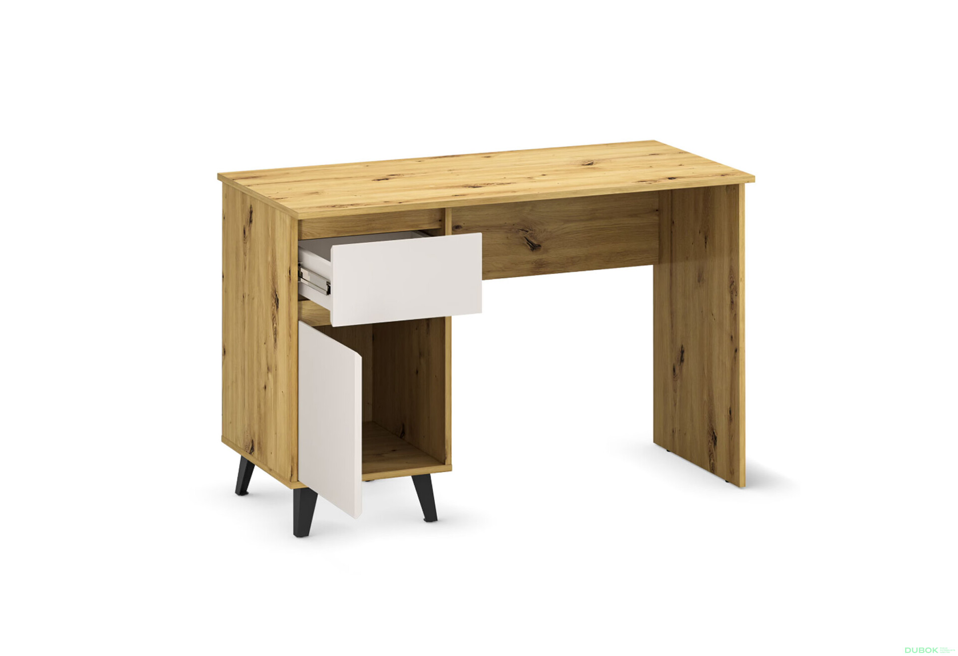 Psací stůl BORG 1d1s/120 dub artisan / kašmír - Fotografie 4 Fotografie 4 - Psací stůl BORG 1d1s/120 dub artisan / kašmír
