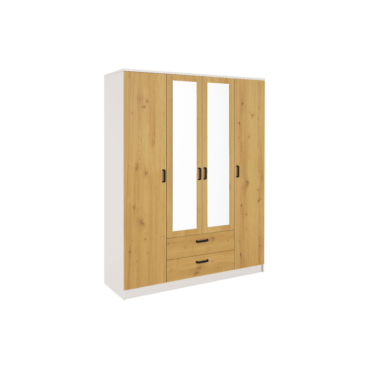 Skříň se zrcadlem 4d2s bílá / dub artisan Kami (obrázek 2)