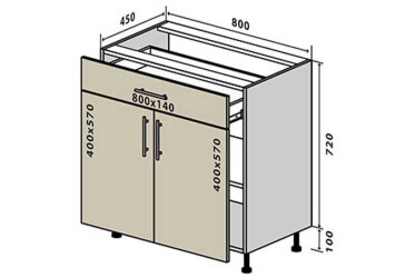 N31 Skříňka 1Š2D 80 Interno