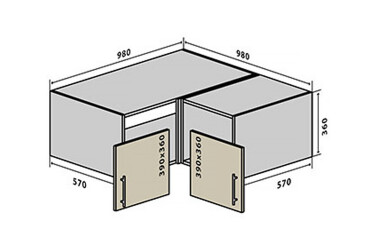 V81 Rohová skříňka 98 Interno
