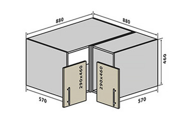V82 Rohová Skříňka 88 Interno