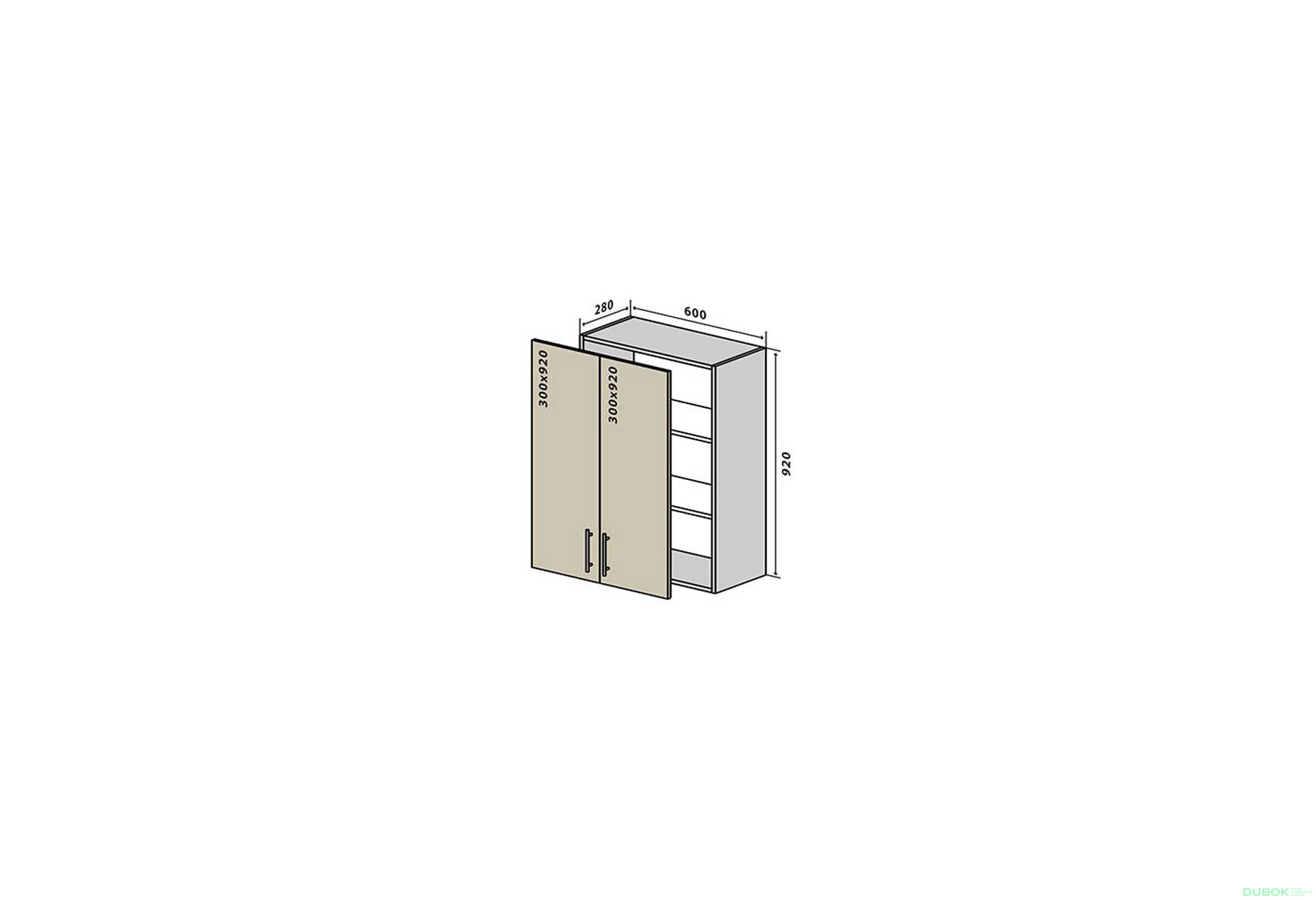 Fotografie 1 - V46 Skříňka 2D 60 Interno
