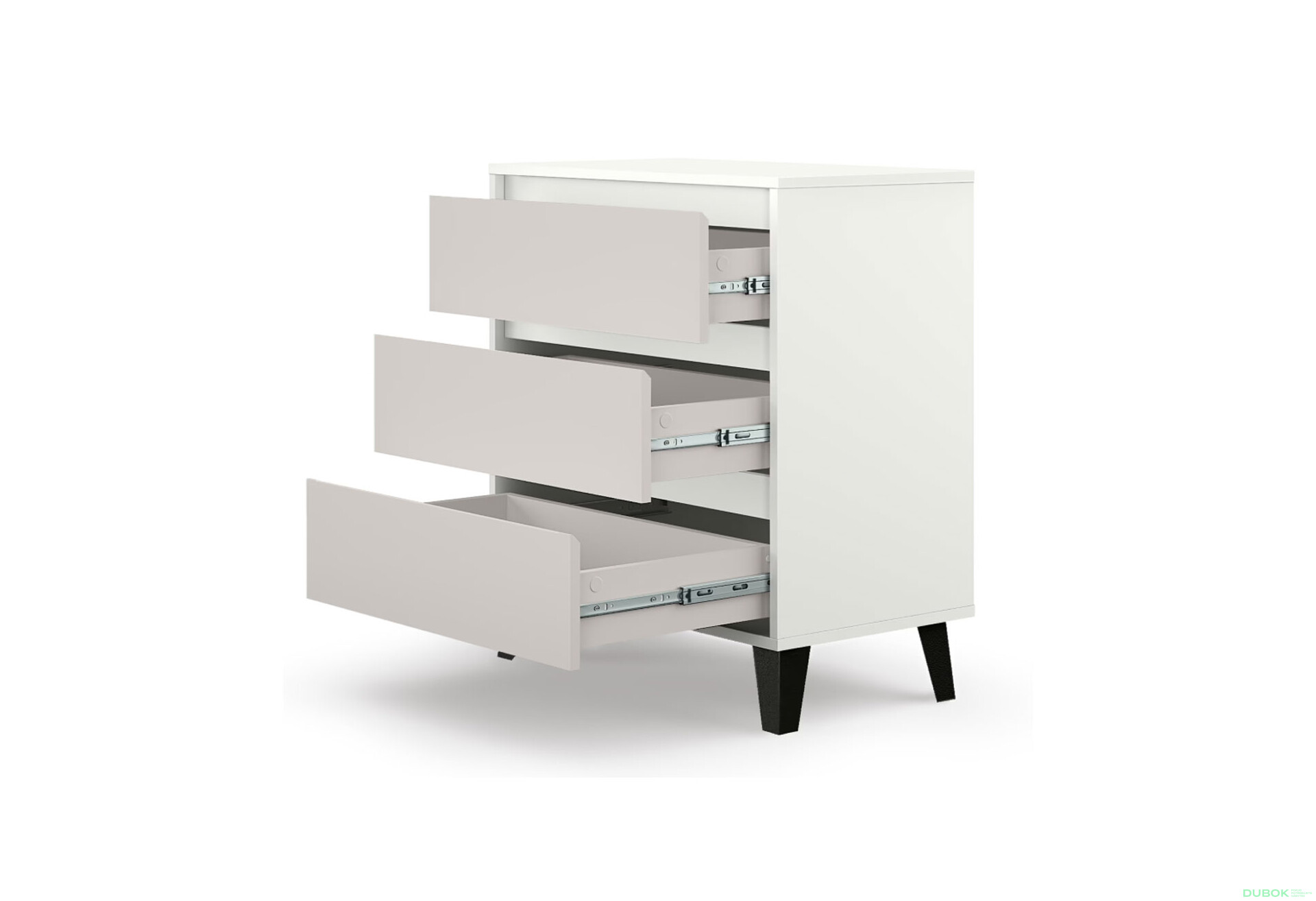 Fotografie 4 - Komoda Borg 3s/70 bílá / kašmír