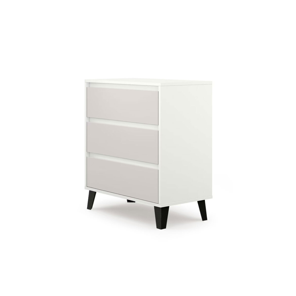 Komoda Borg 3s/70 bílá / kašmír (obrázek 2)