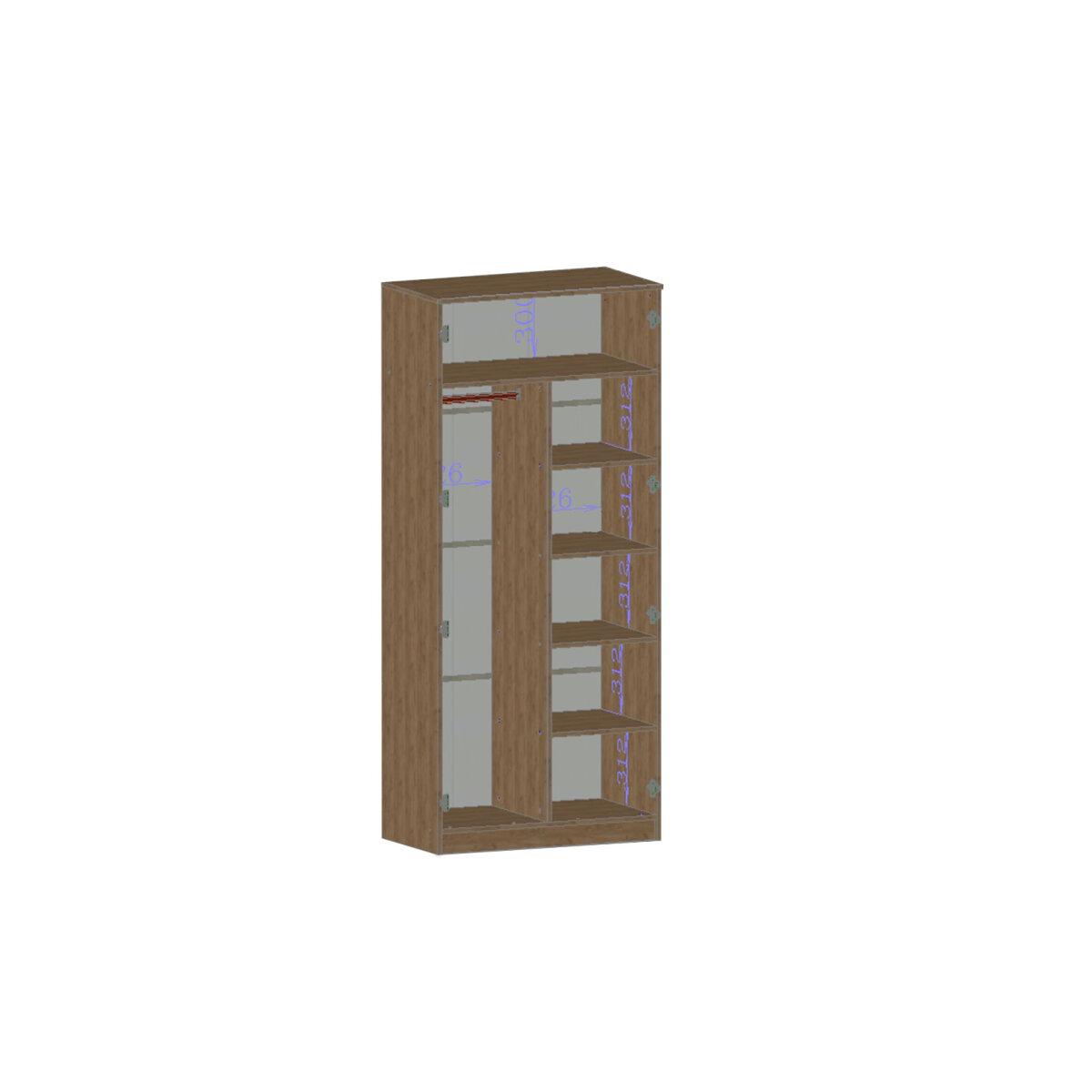 Skříň Simple 2D dub kraft zlatý (obrázek 3)