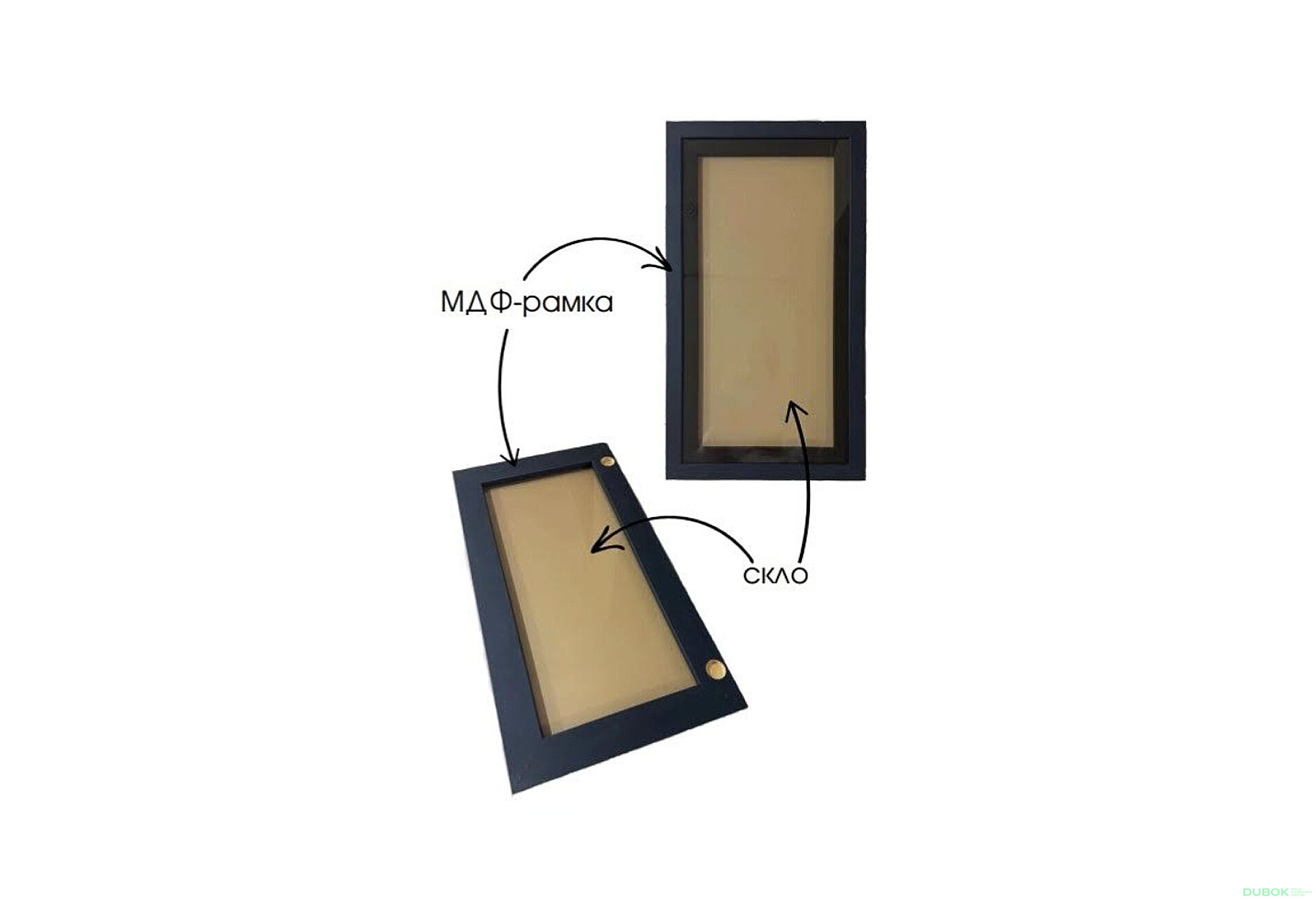 Fotografie 2 - Skleněná fasáda grafit 713x296 (V30 h-720), rám MDF černý
