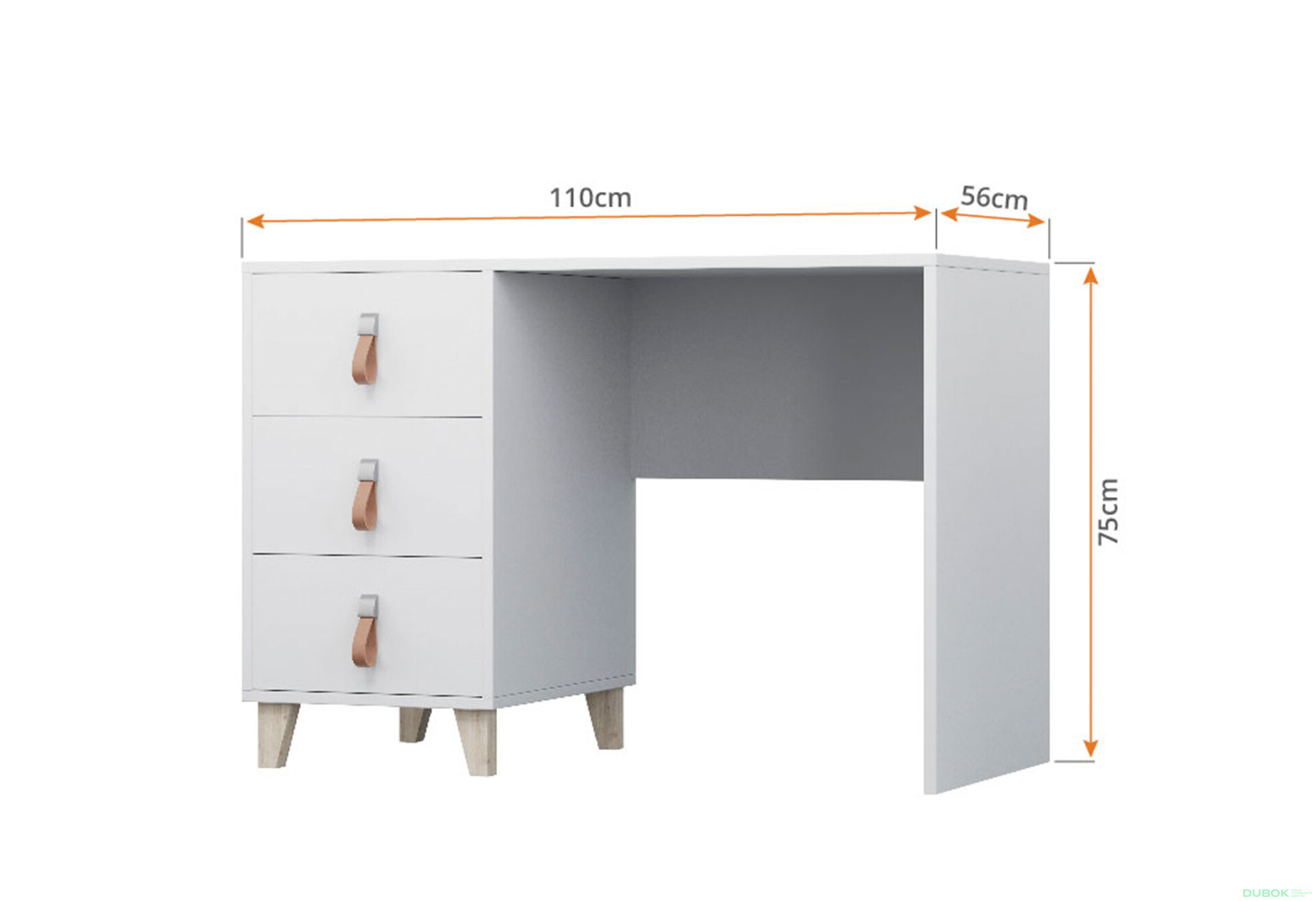Psací stůl Figo bílá Idczak meble - Fotografie 2 Fotografie 2 - Psací stůl Figo bílá Idczak meble
