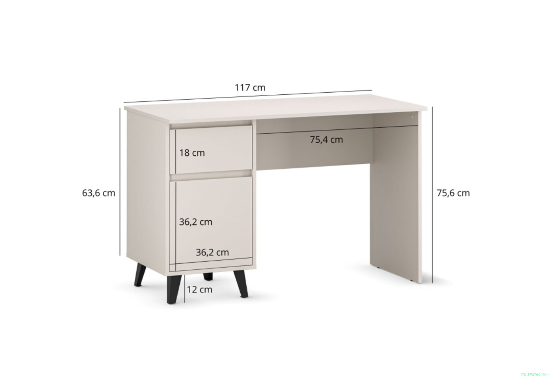 Psací stůl BORG 1d1s/120 kašmír - Fotografie 6 Fotografie 6 - Psací stůl BORG 1d1s/120 kašmír