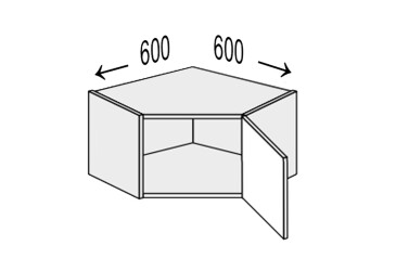Vrchní roh V 45°/360 1dveře pravý Millenium