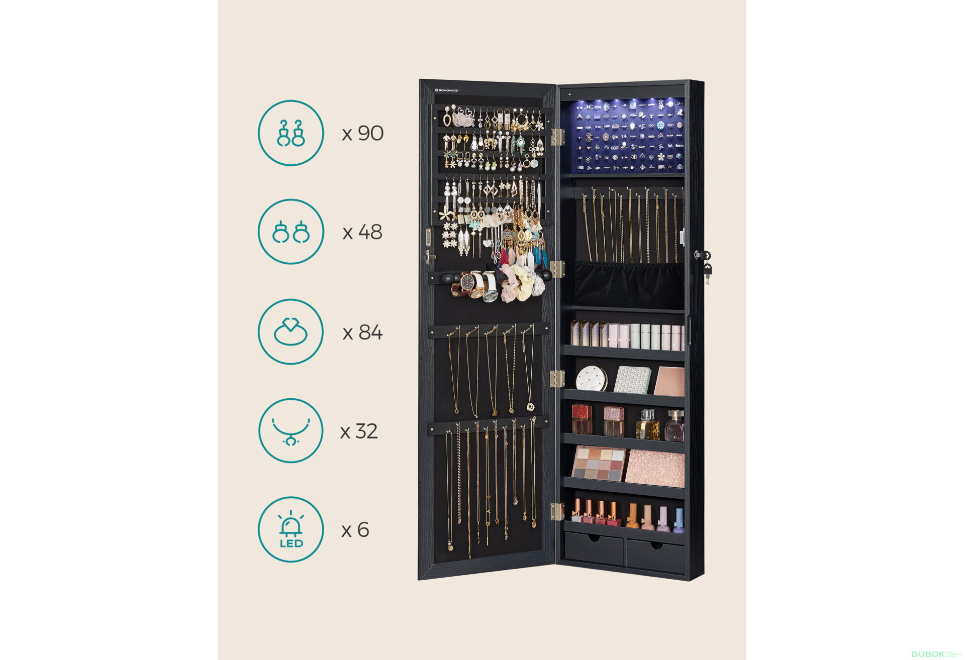 Fotografie 4 - Skříňka se zrcadlem na šperky - JJC093B01