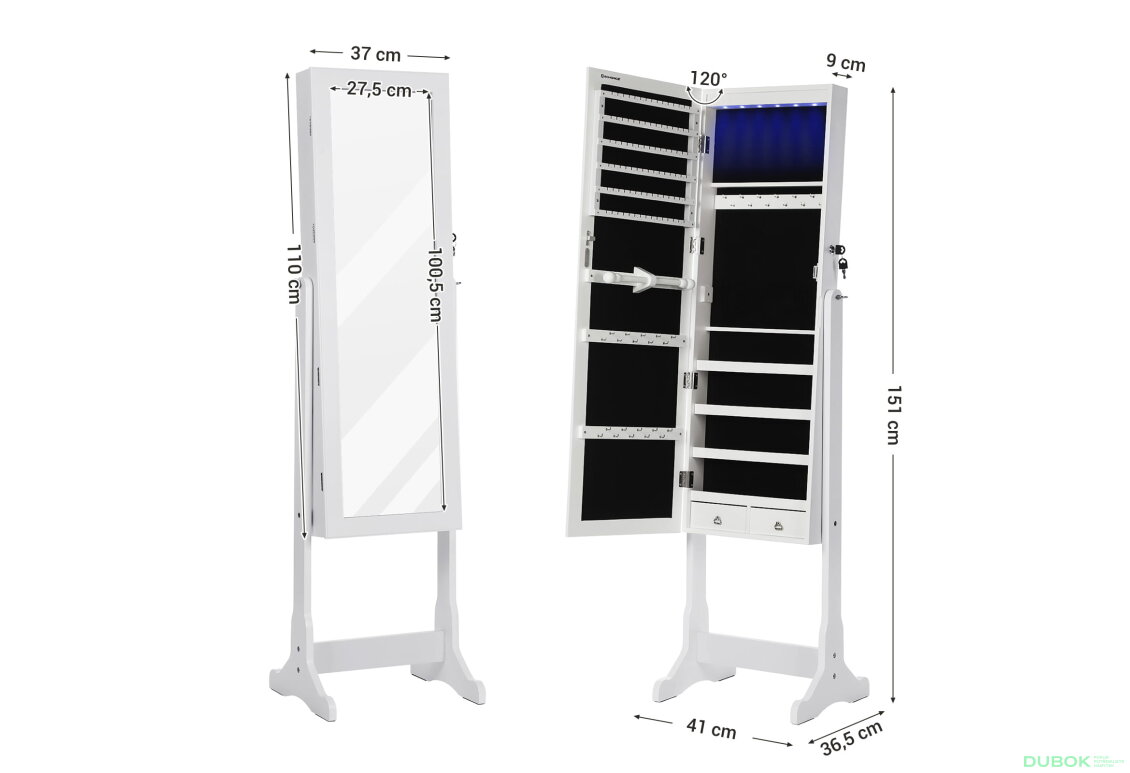 Fotografie 7 - Skříňka se zrcadlem na šperky - JBC94W