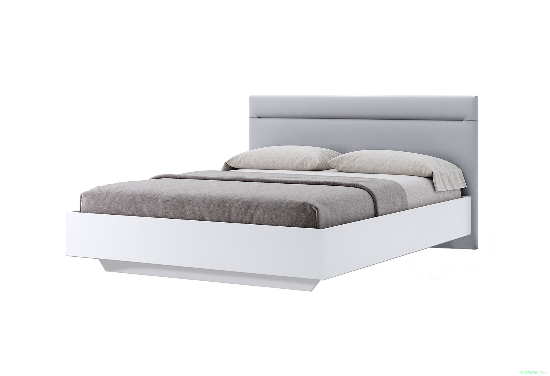 Postel 1,6x2,0 s čalouněným měkkým čelem, bílý lesk Family - Fotografie 1 Fotografie 1 - Postel 1,6x2,0 s čalouněným měkkým čelem, bílý lesk Family