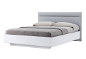 Postel 1,6x2,0 s čalouněným měkkým čelem, bílý lesk Family - Fotografie 1 Fotografie 1 - Postel 1,6x2,0 s čalouněným měkkým čelem, bílý lesk Family